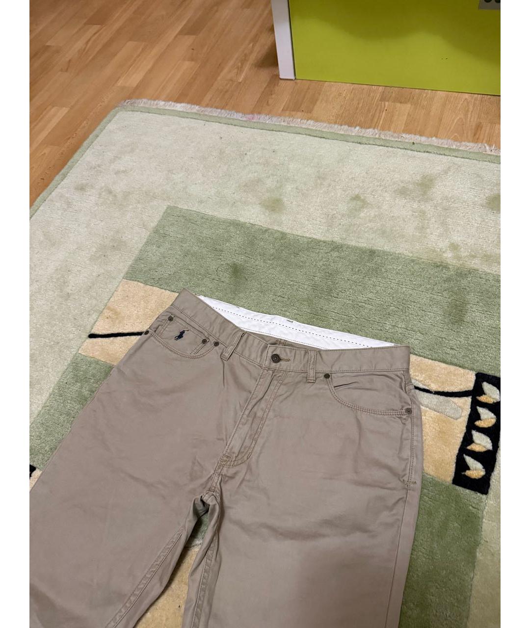 POLO RALPH LAUREN Бежевые хлопковые прямые джинсы, фото 5