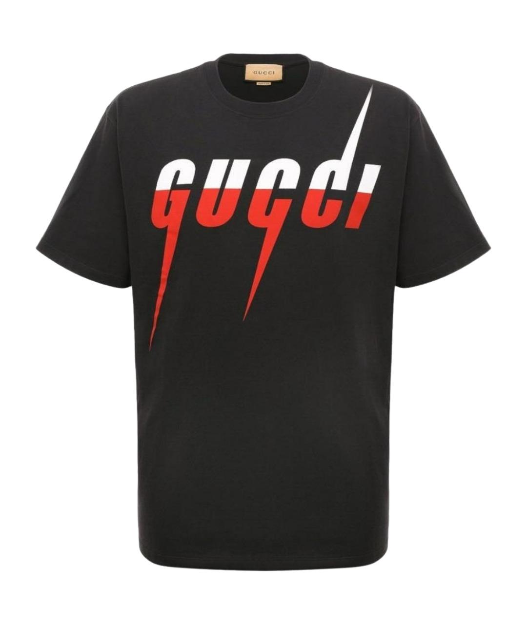 GUCCI Черная хлопковая футболка, фото 1