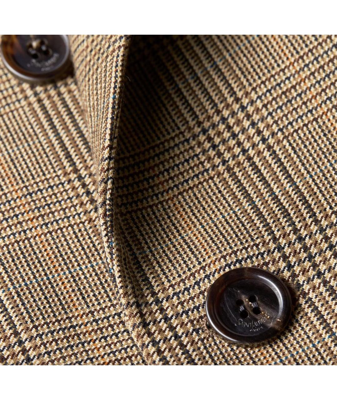 SAINT LAURENT Бежевый шерстяной жакет/пиджак, фото 4