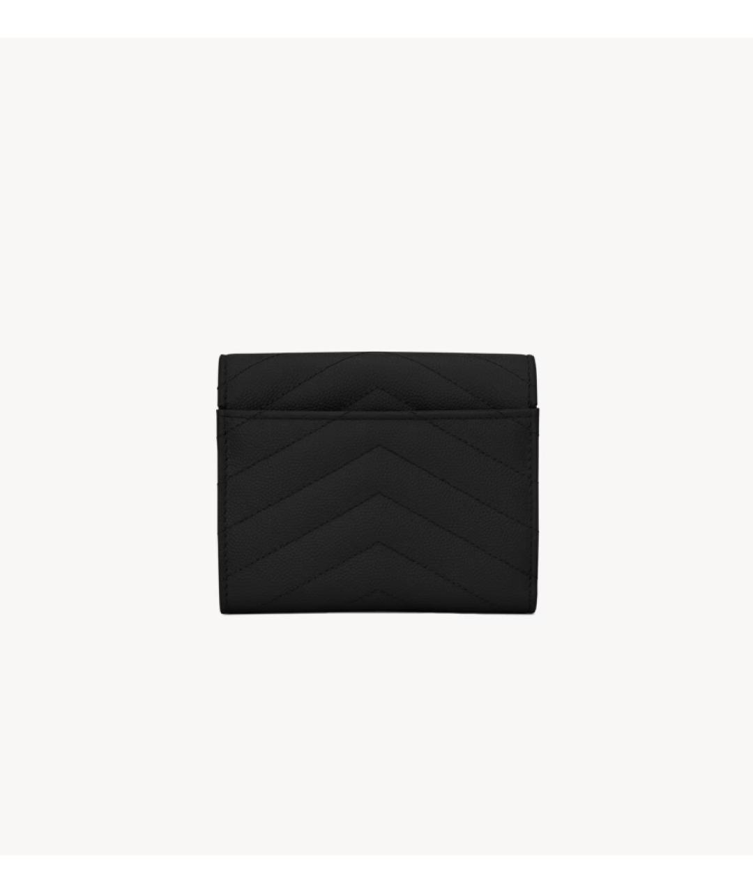 SAINT LAURENT Черный кожаный кошелек, фото 2