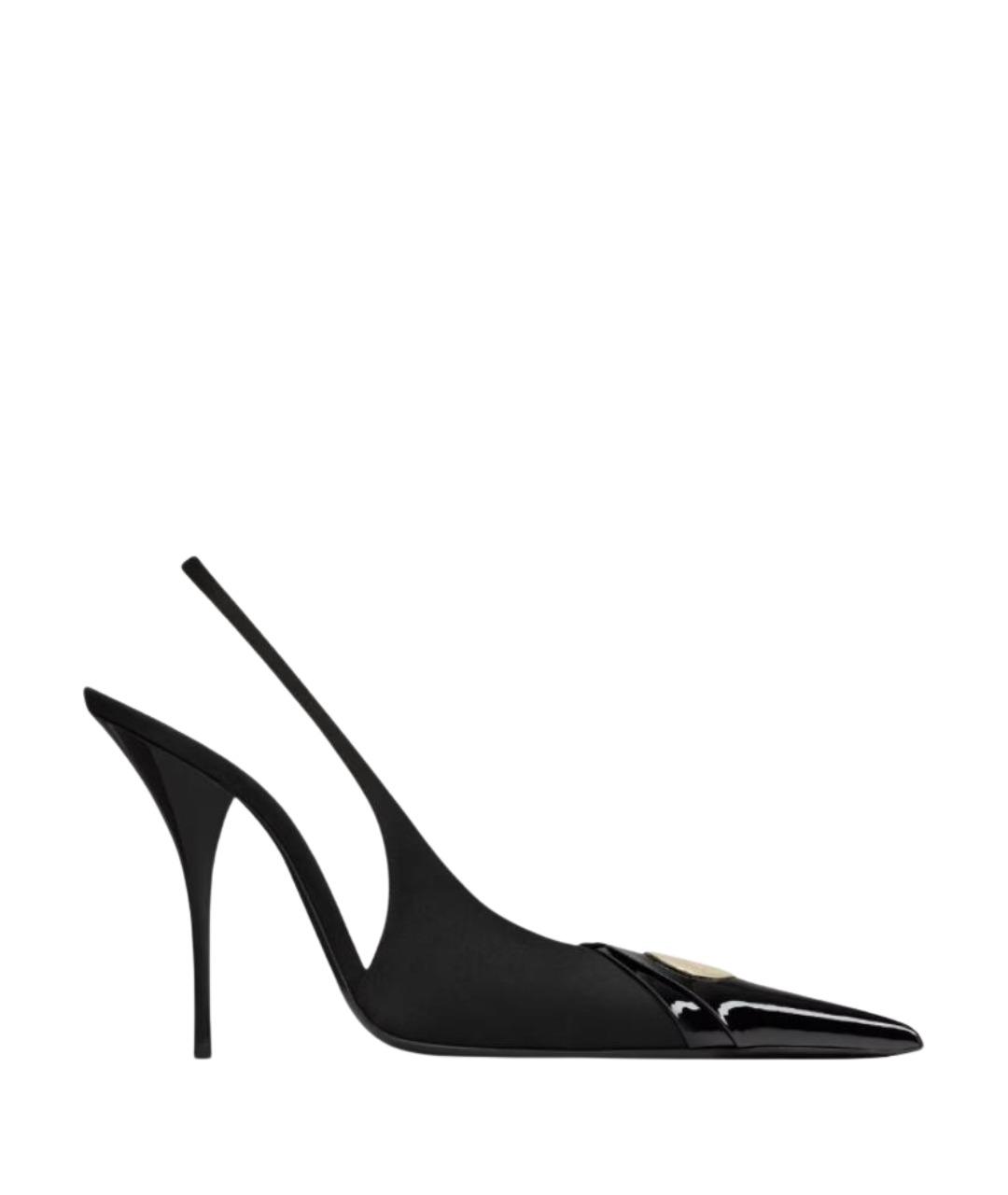 SAINT LAURENT Черные текстильные туфли, фото 1