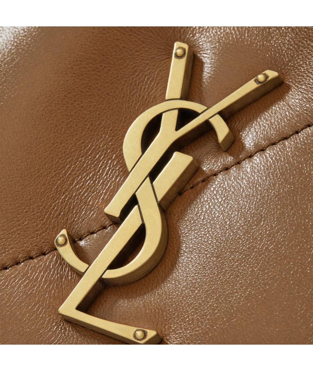 SAINT LAURENT Коричневая кожаная сумка через плечо, фото 7