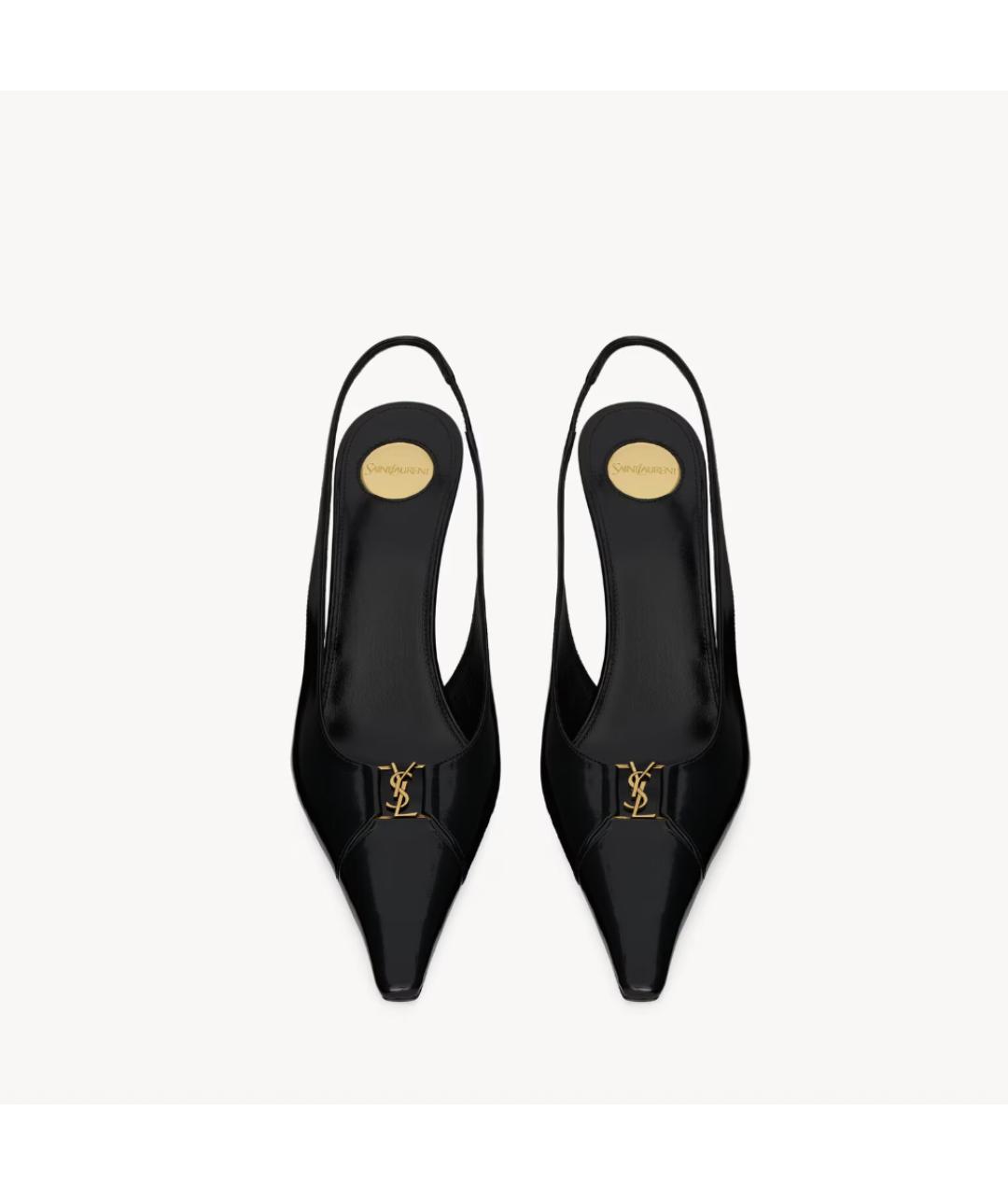 SAINT LAURENT Черные кожаные туфли, фото 2