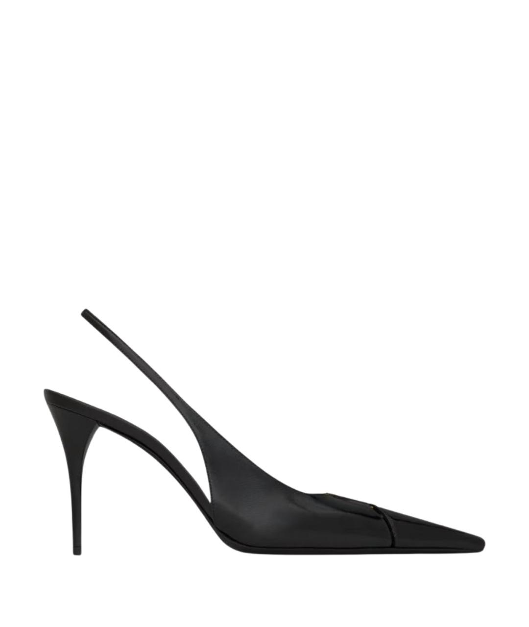SAINT LAURENT Черные кожаные туфли, фото 1
