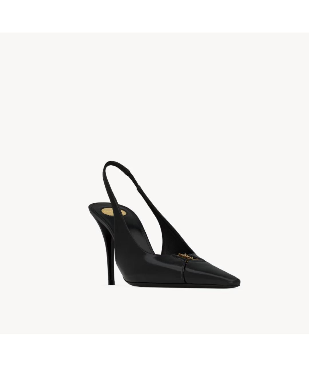 SAINT LAURENT Черные кожаные туфли, фото 3