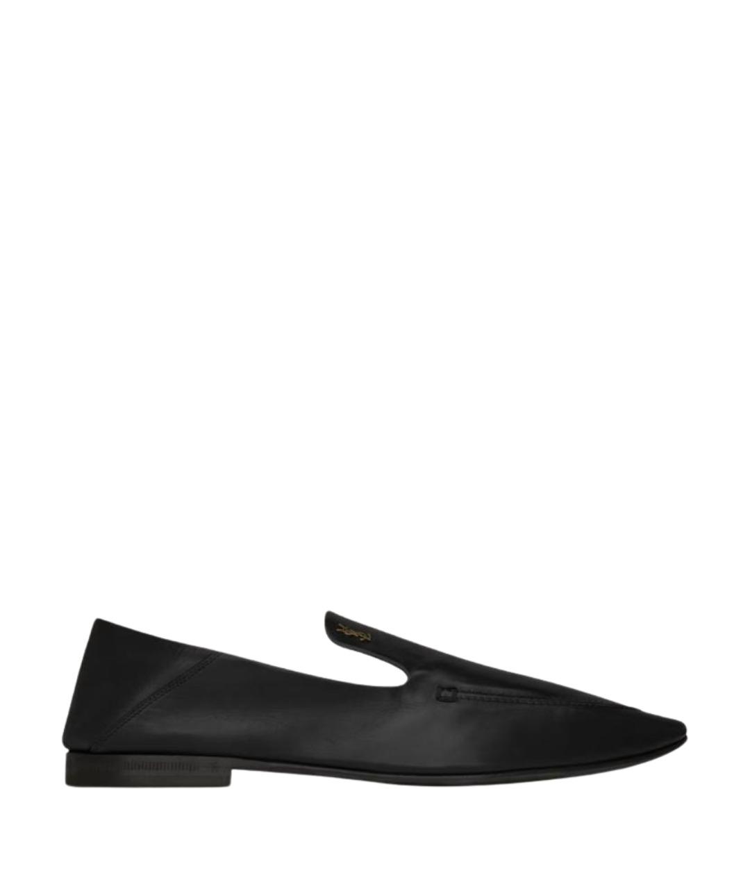 SAINT LAURENT Черные кожаные лоферы, фото 1