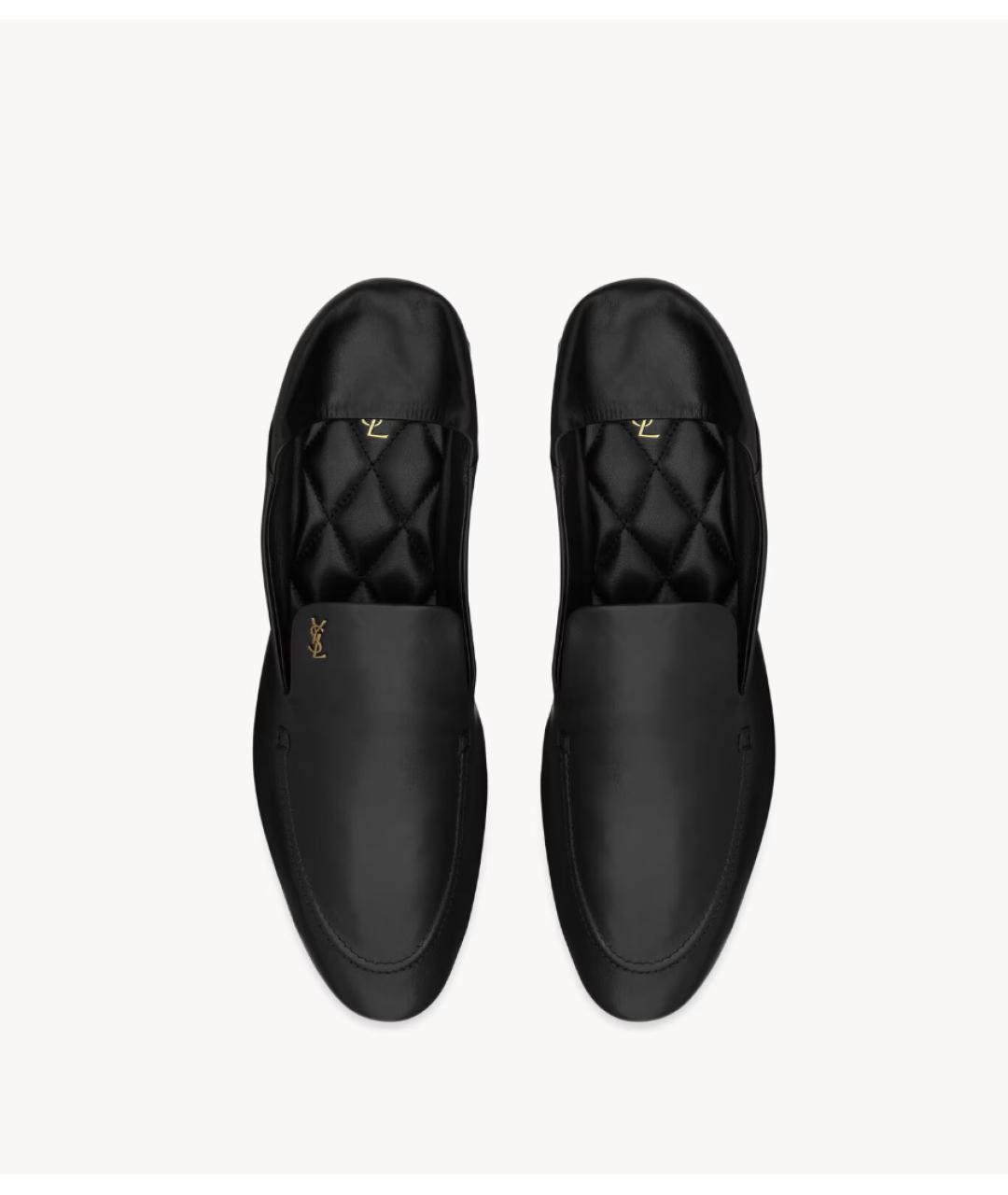 SAINT LAURENT Черные кожаные лоферы, фото 4