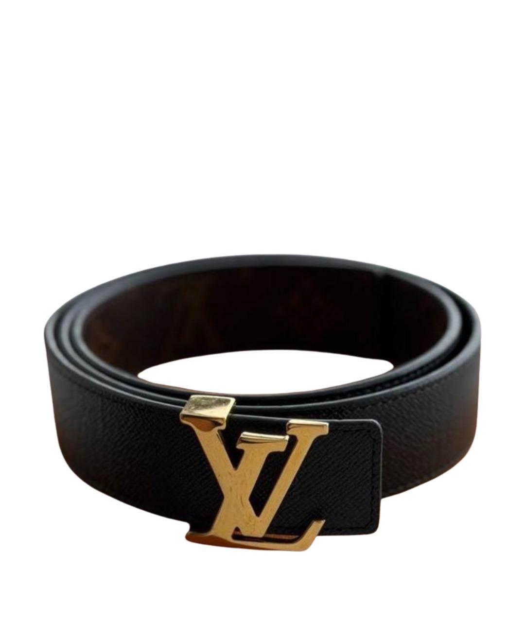 LOUIS VUITTON Черный кожаный ремень, фото 1
