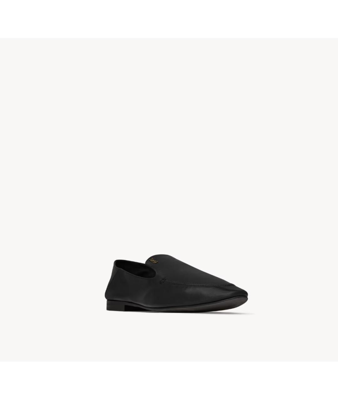 SAINT LAURENT Черные кожаные лоферы, фото 5