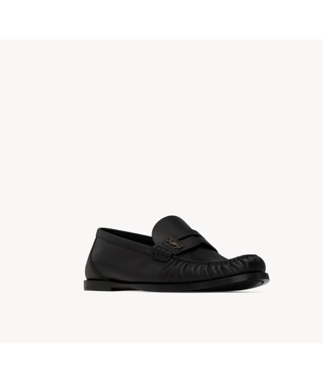 SAINT LAURENT Черные кожаные лоферы, фото 3