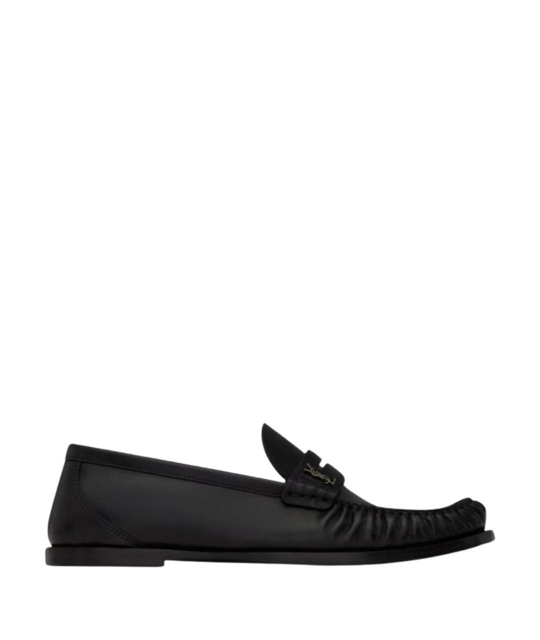 SAINT LAURENT Черные кожаные лоферы, фото 1