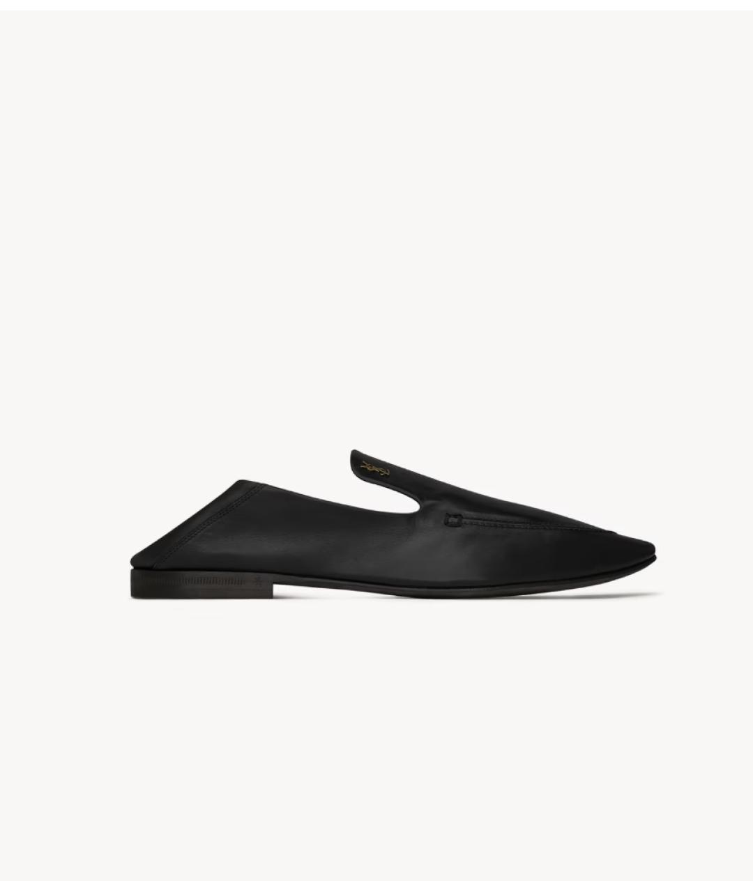 SAINT LAURENT Черные кожаные лоферы, фото 2