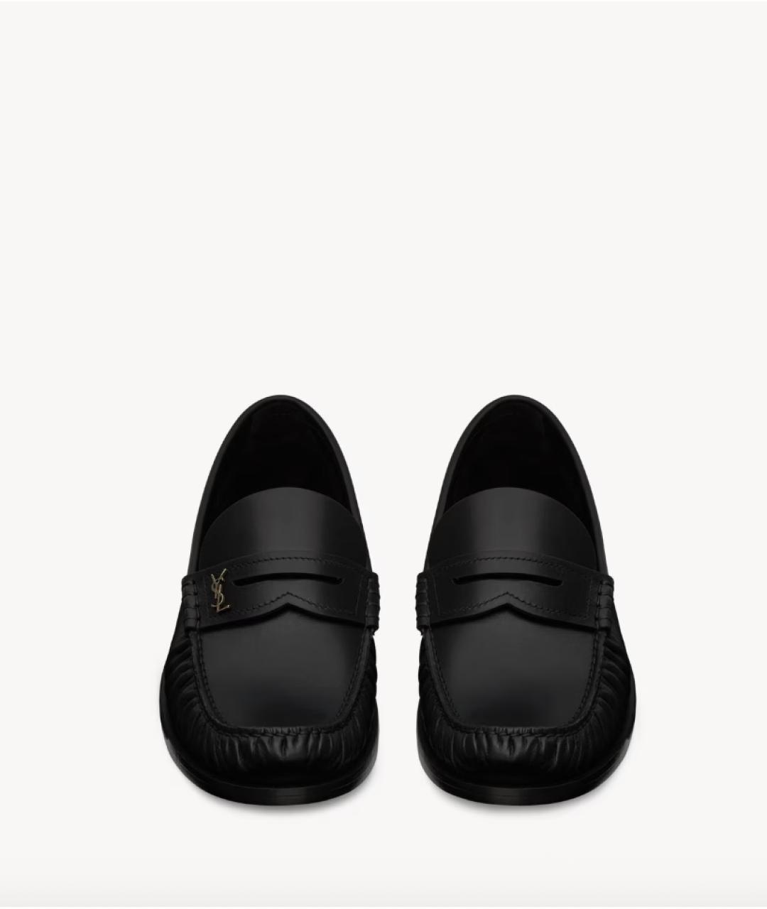 SAINT LAURENT Черные кожаные лоферы, фото 2