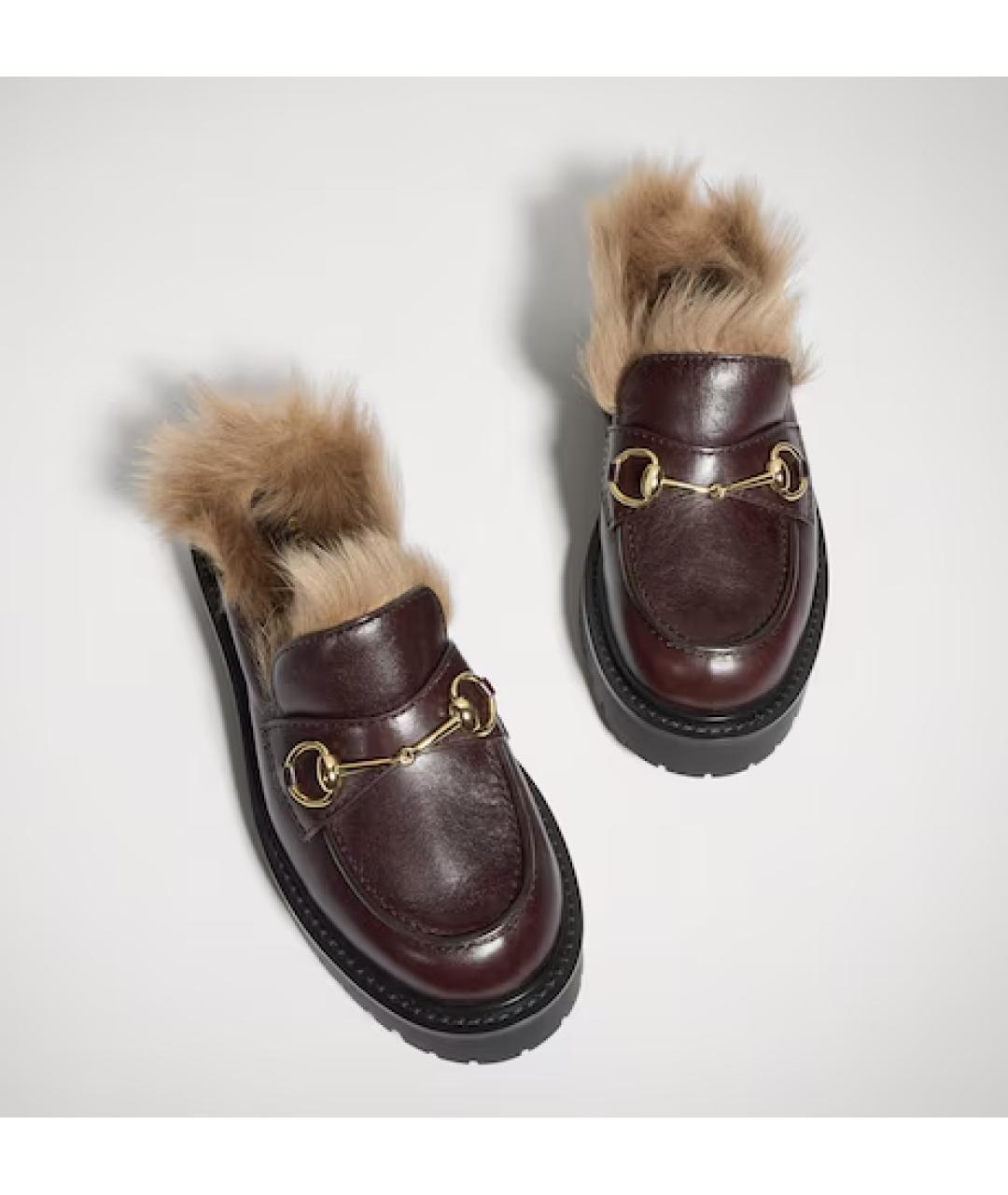 GUCCI Коричневые кожаные сабо, фото 6