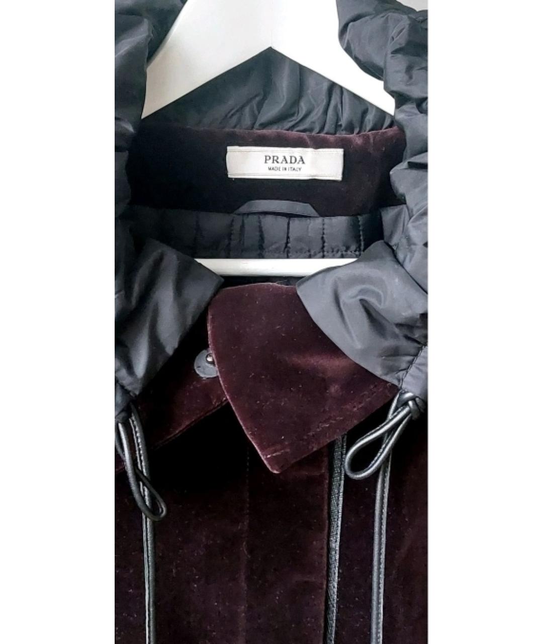 PRADA Бордовая бархатная парка, фото 7