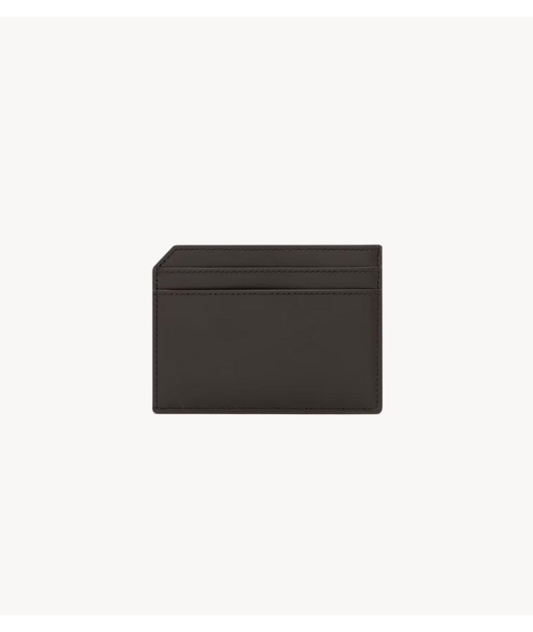 SAINT LAURENT Коричневый кожаный кардхолдер, фото 3