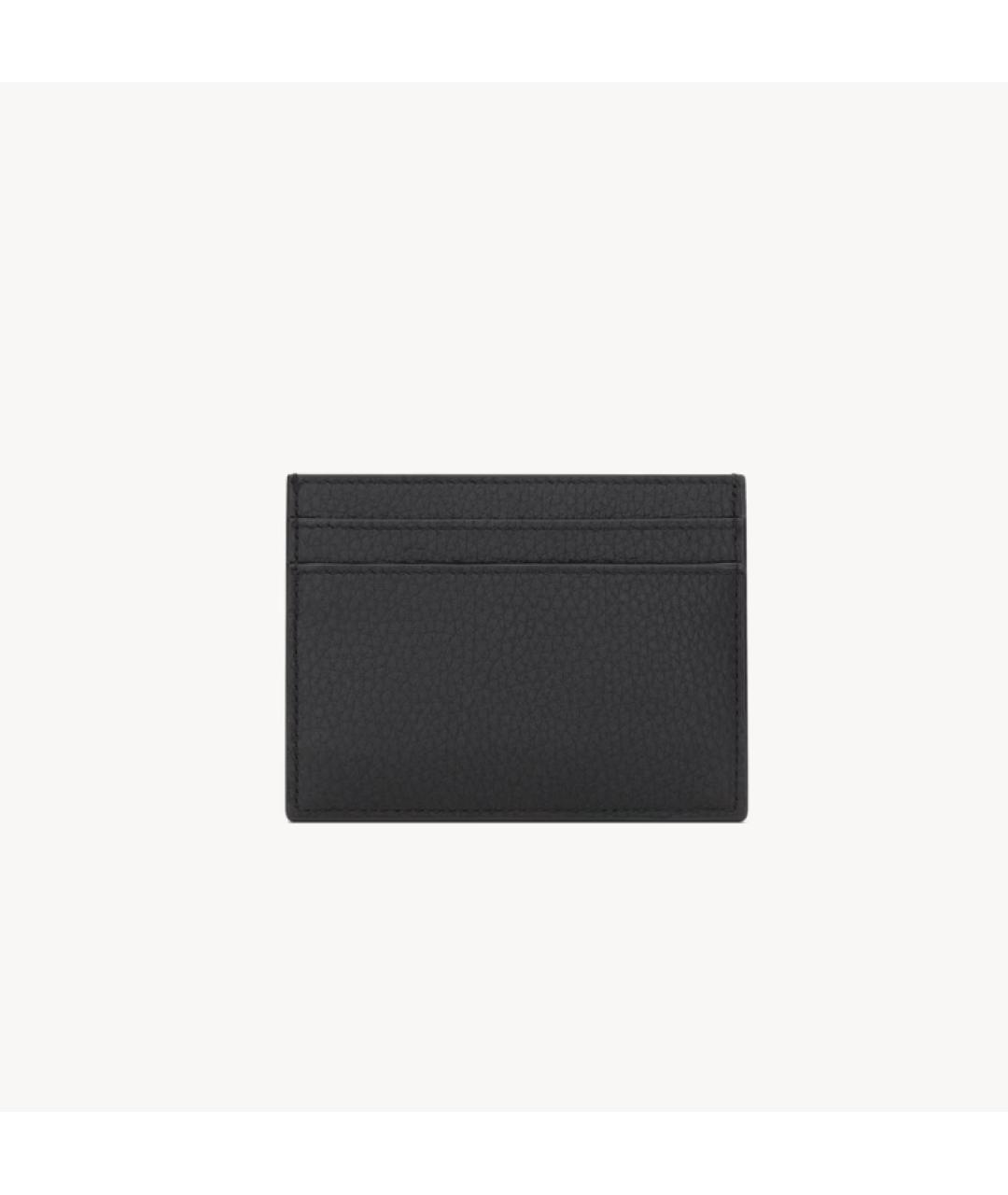 SAINT LAURENT Черный кожаный кардхолдер, фото 2