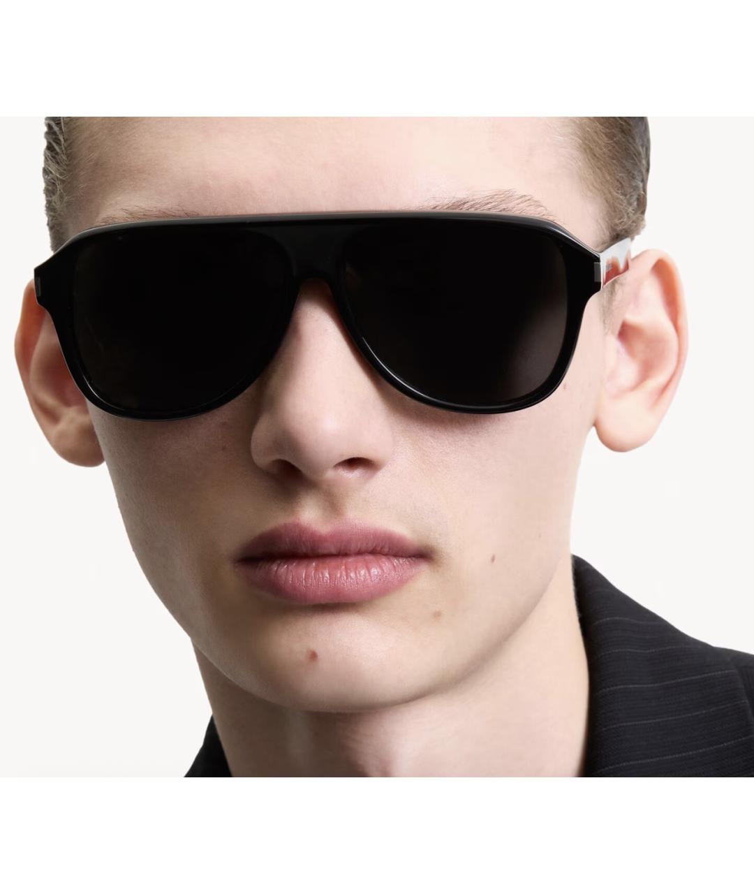 SAINT LAURENT Черные пластиковые солнцезащитные очки, фото 2