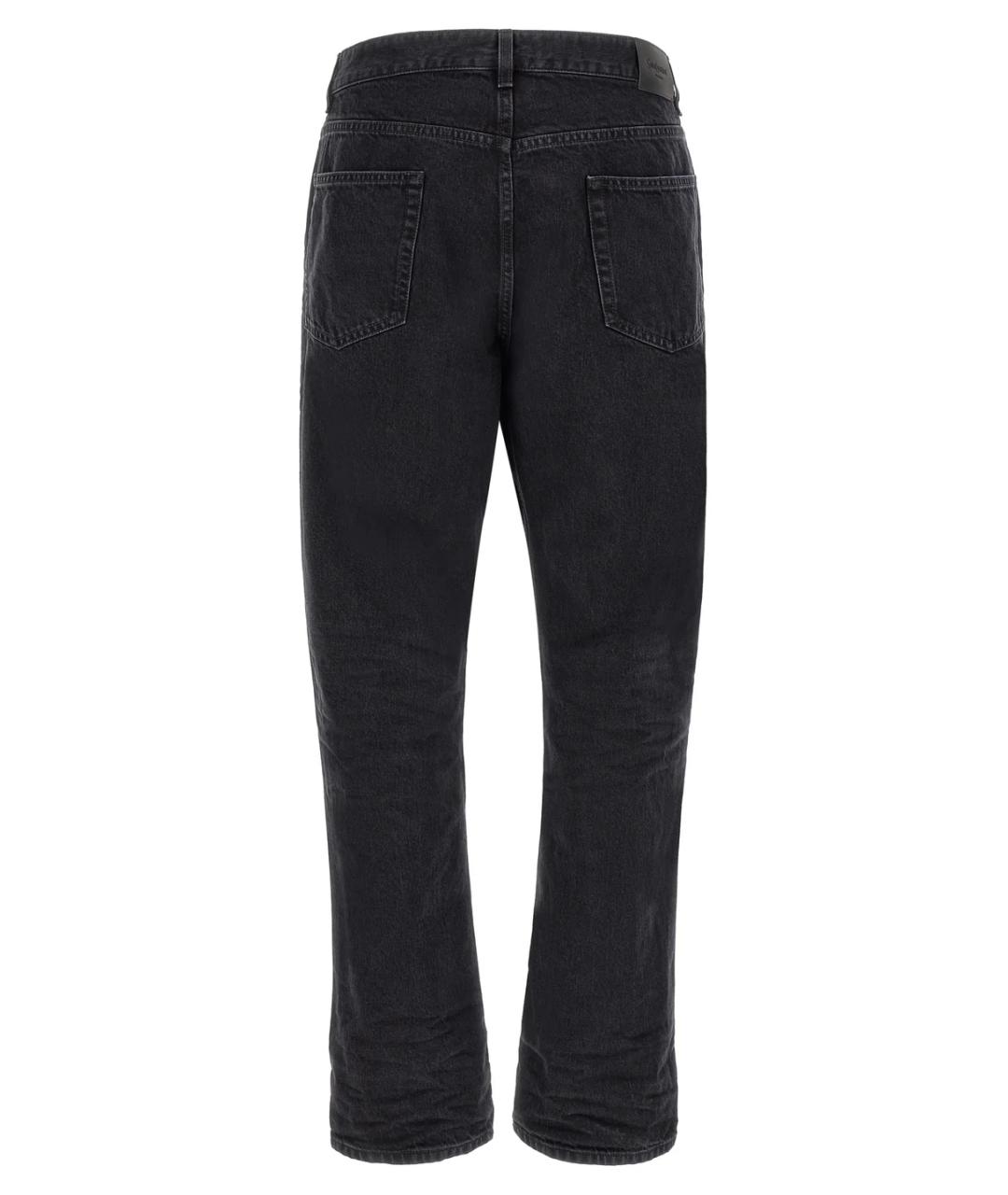 SAINT LAURENT Черные хлопковые прямые джинсы, фото 2