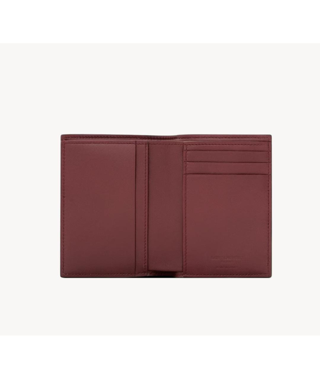 SAINT LAURENT Коричневый кожаный кошелек, фото 2