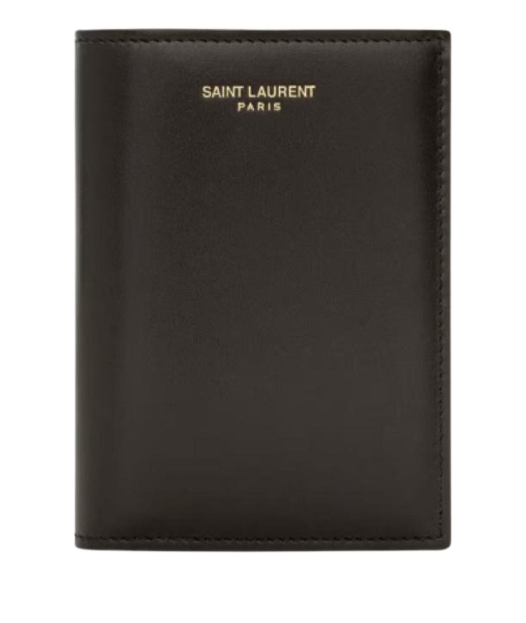 SAINT LAURENT Коричневый кожаный кошелек, фото 1