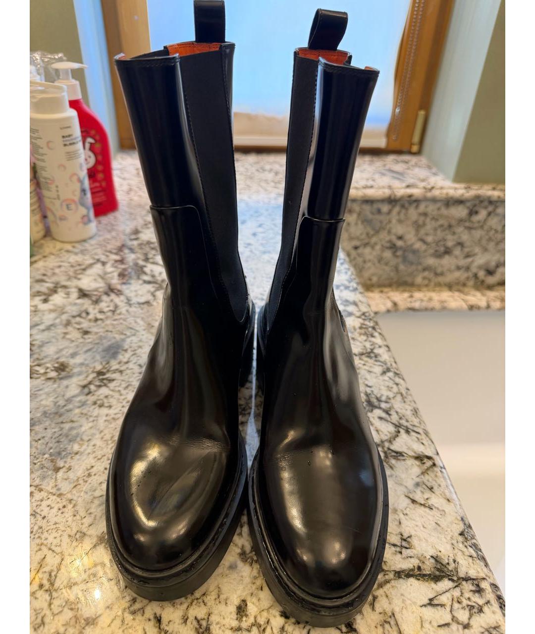 SANTONI Черные кожаные ботильоны, фото 2