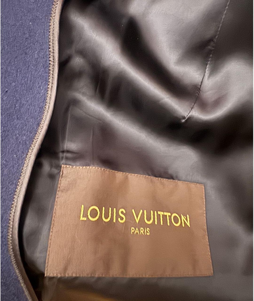 LOUIS VUITTON Темно-синее шерстяное пальто, фото 7