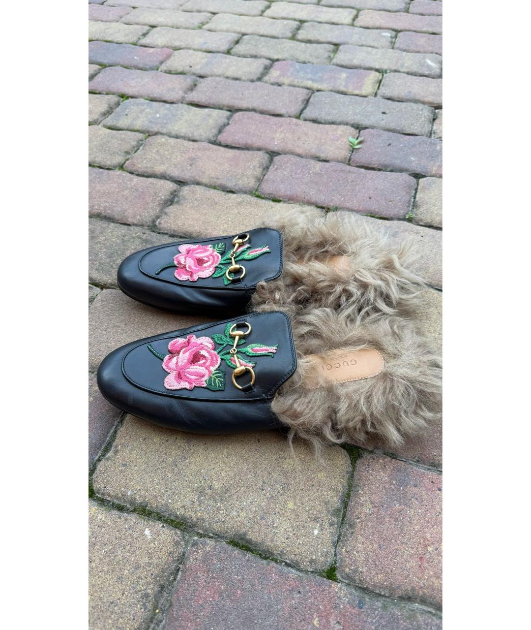 GUCCI Черные кожаные мюли, фото 6