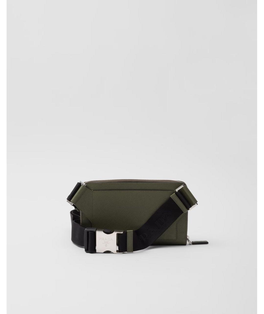 PRADA Зеленая кожаная барсетка, фото 4
