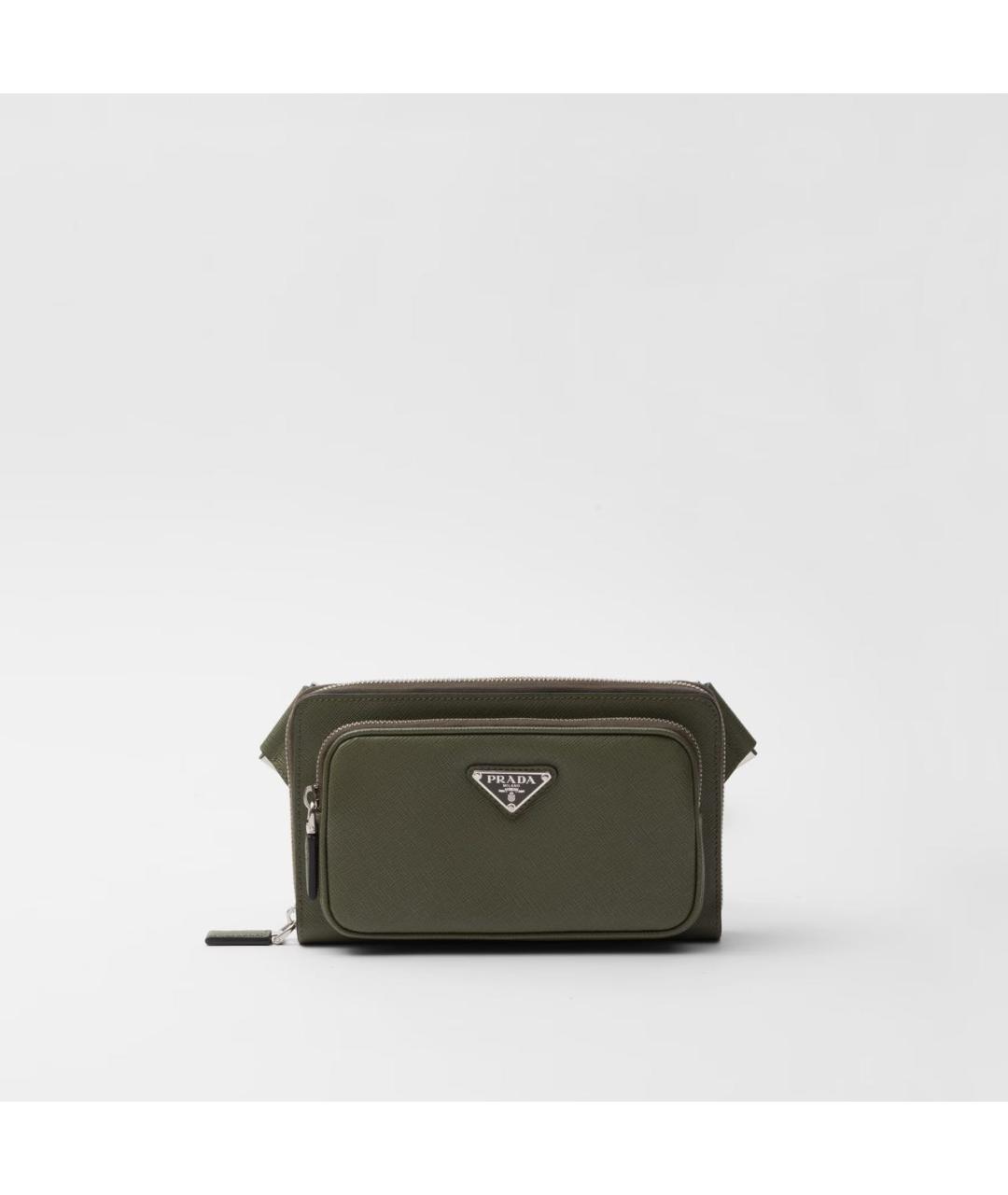PRADA Зеленая кожаная барсетка, фото 7