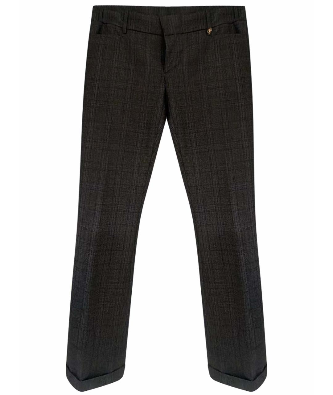 DSQUARED2 Серые шерстяные прямые брюки, фото 1