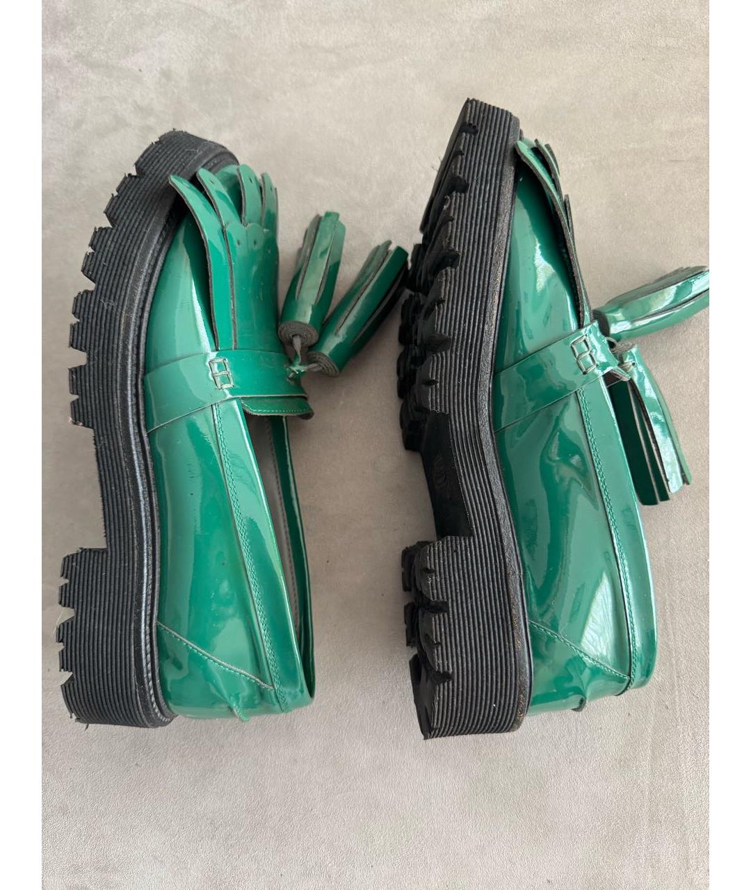 MSGM Зеленые лоферы из лакированной кожи, фото 6