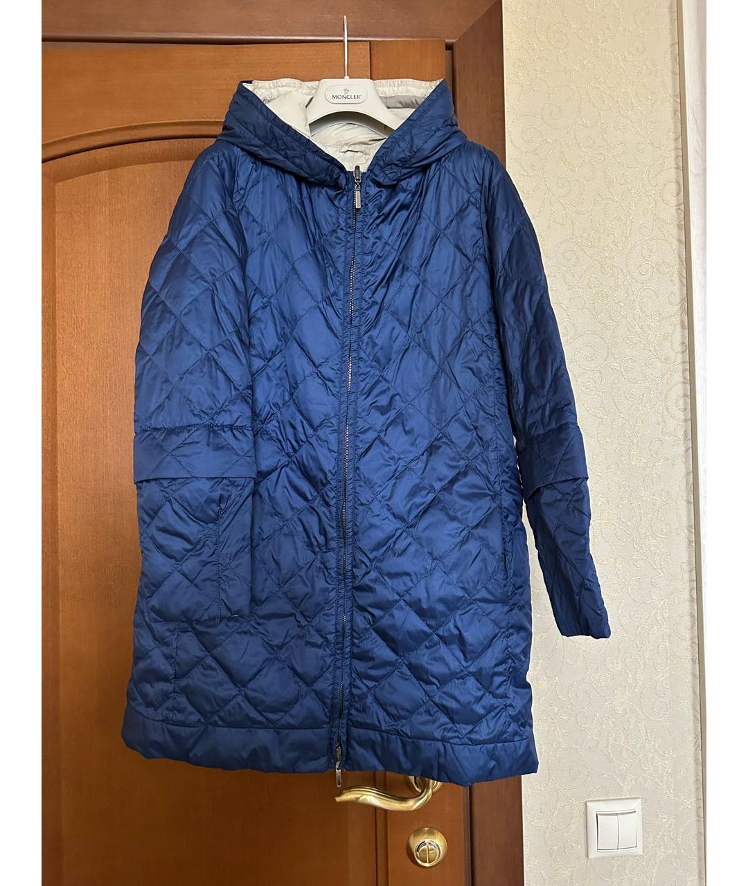 'S MAX MARA Темно-синяя полиэстеровая куртка, фото 5