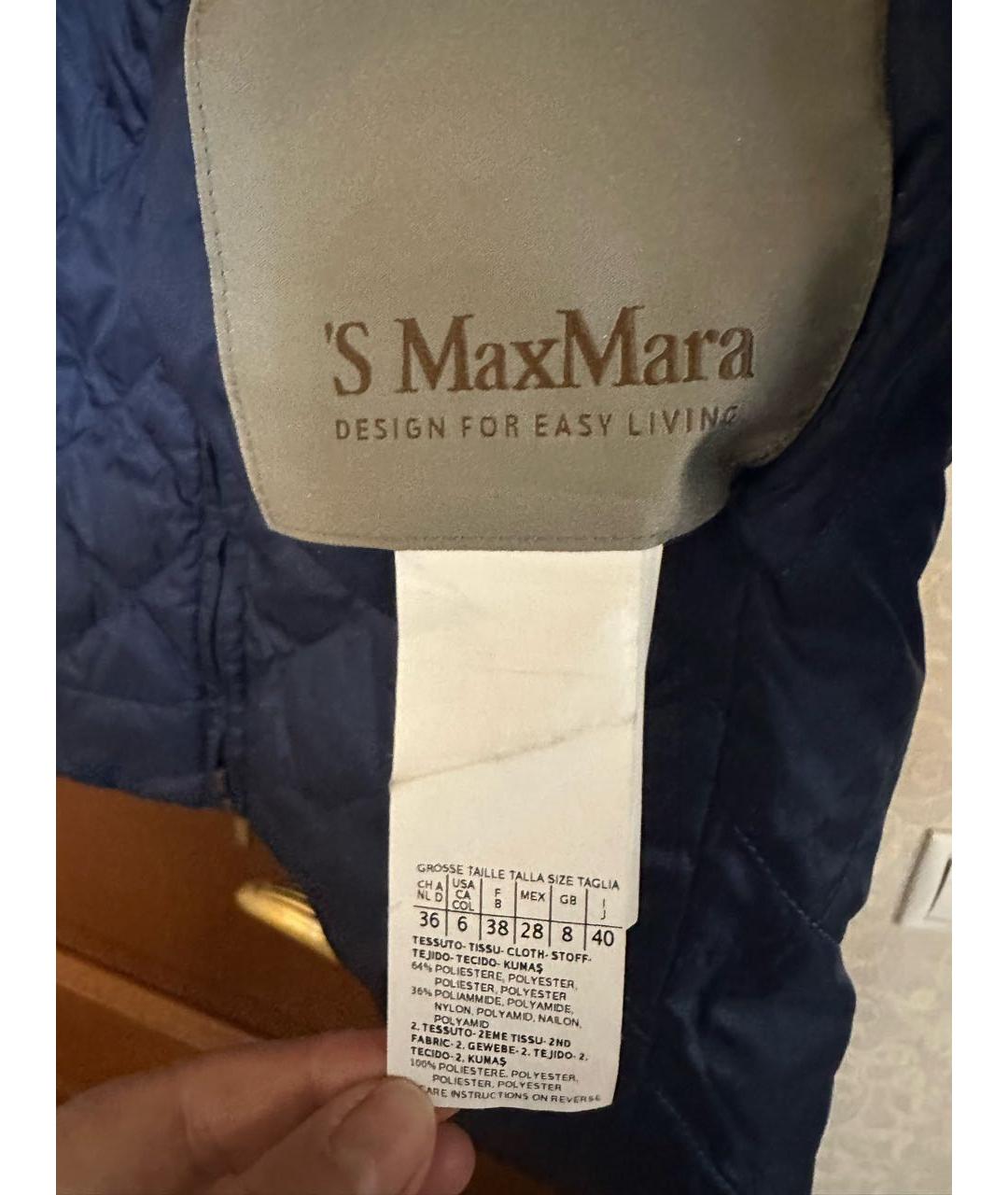 'S MAX MARA Темно-синяя полиэстеровая куртка, фото 2