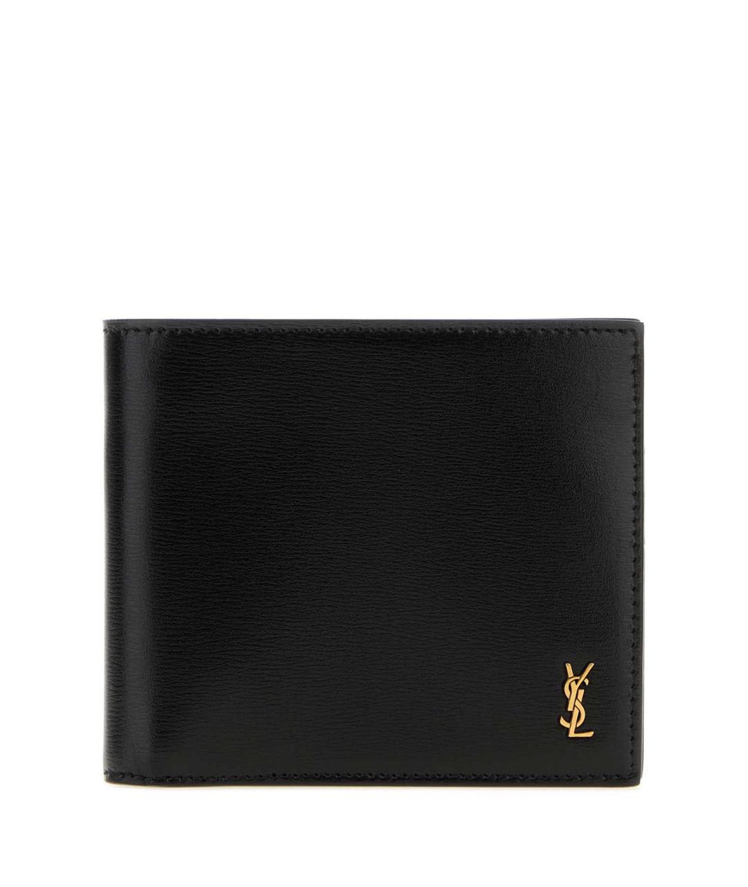 SAINT LAURENT Черный кожаный кошелек, фото 1