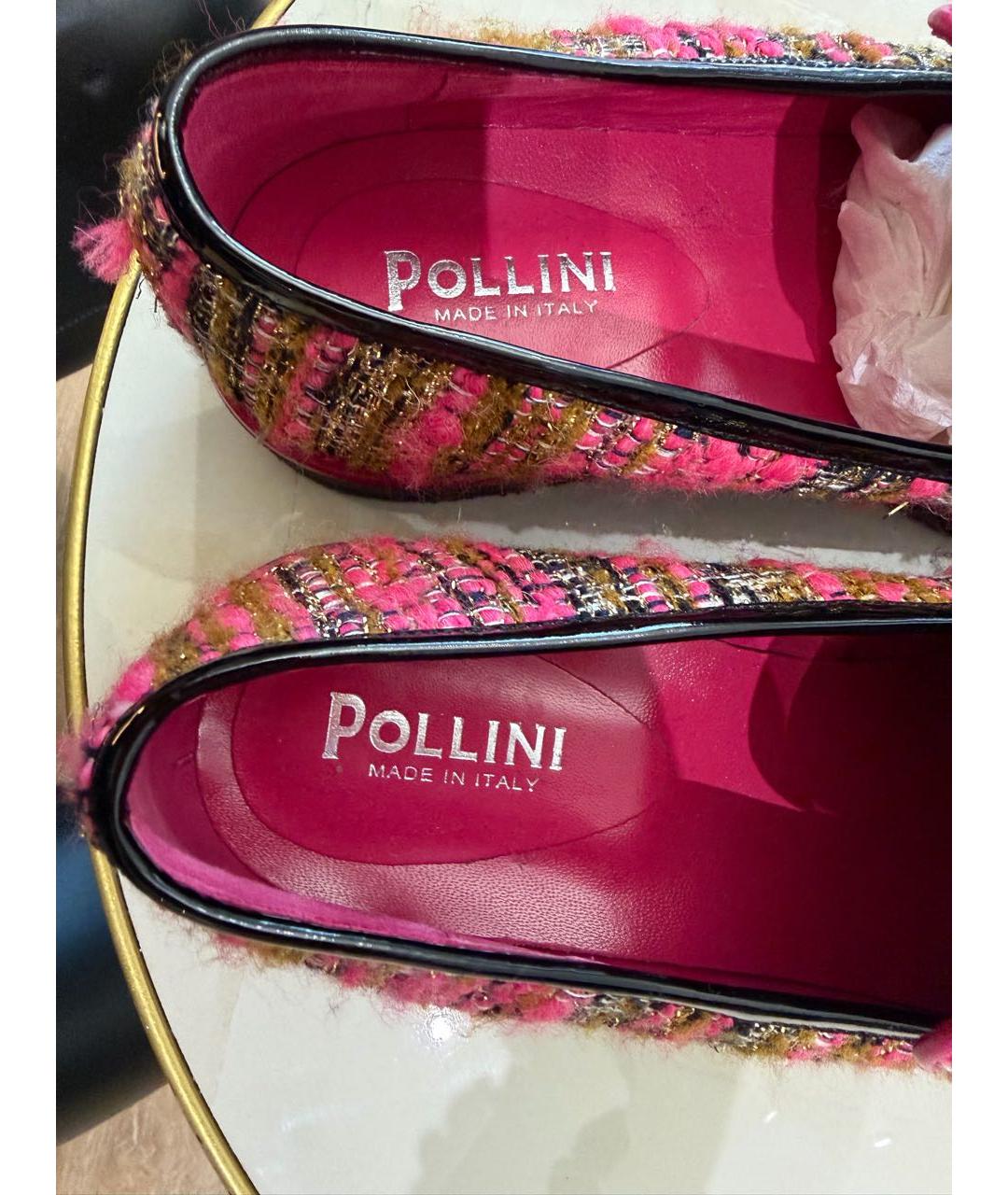 POLLINI Розовые текстильные лоферы, фото 4