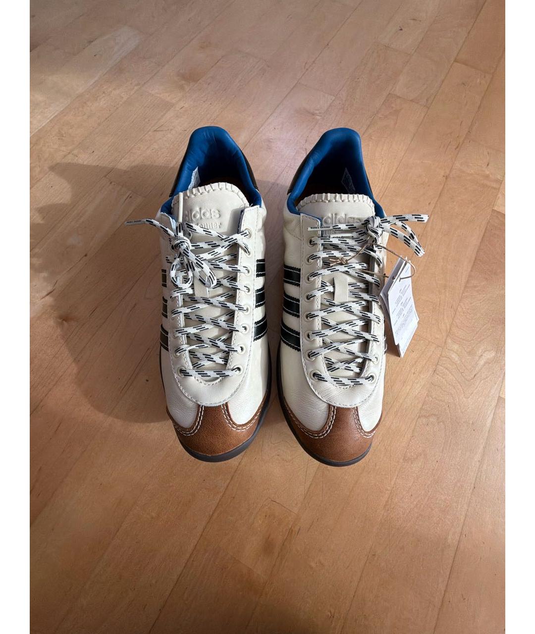 ADIDAS Коричневые кожаные низкие кроссовки / кеды, фото 2
