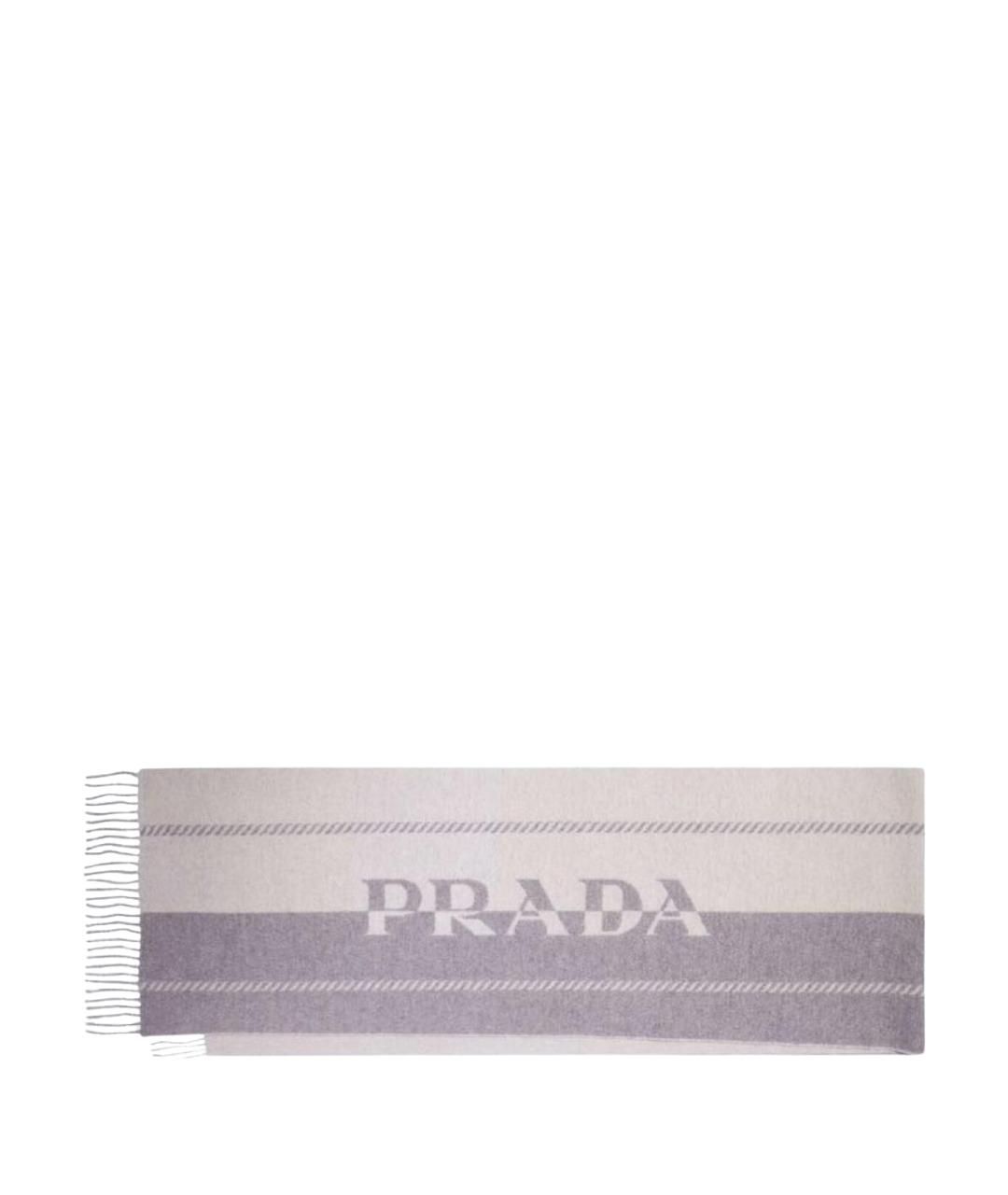 PRADA Серый шерстяной шарф, фото 1