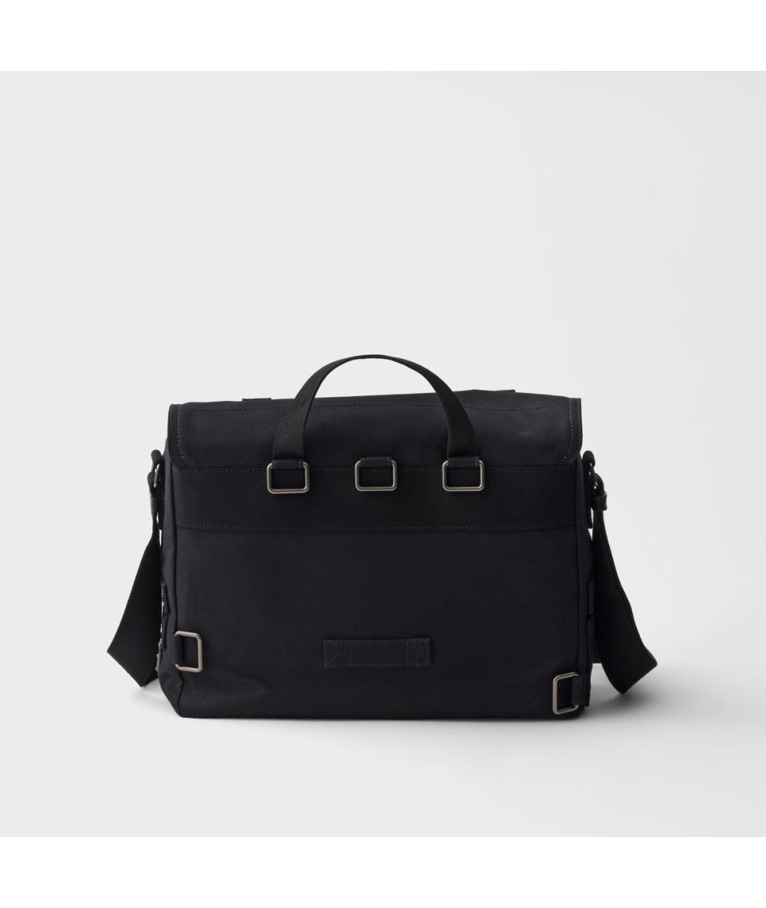 PRADA Черная сумка на плечо из канвы, фото 4