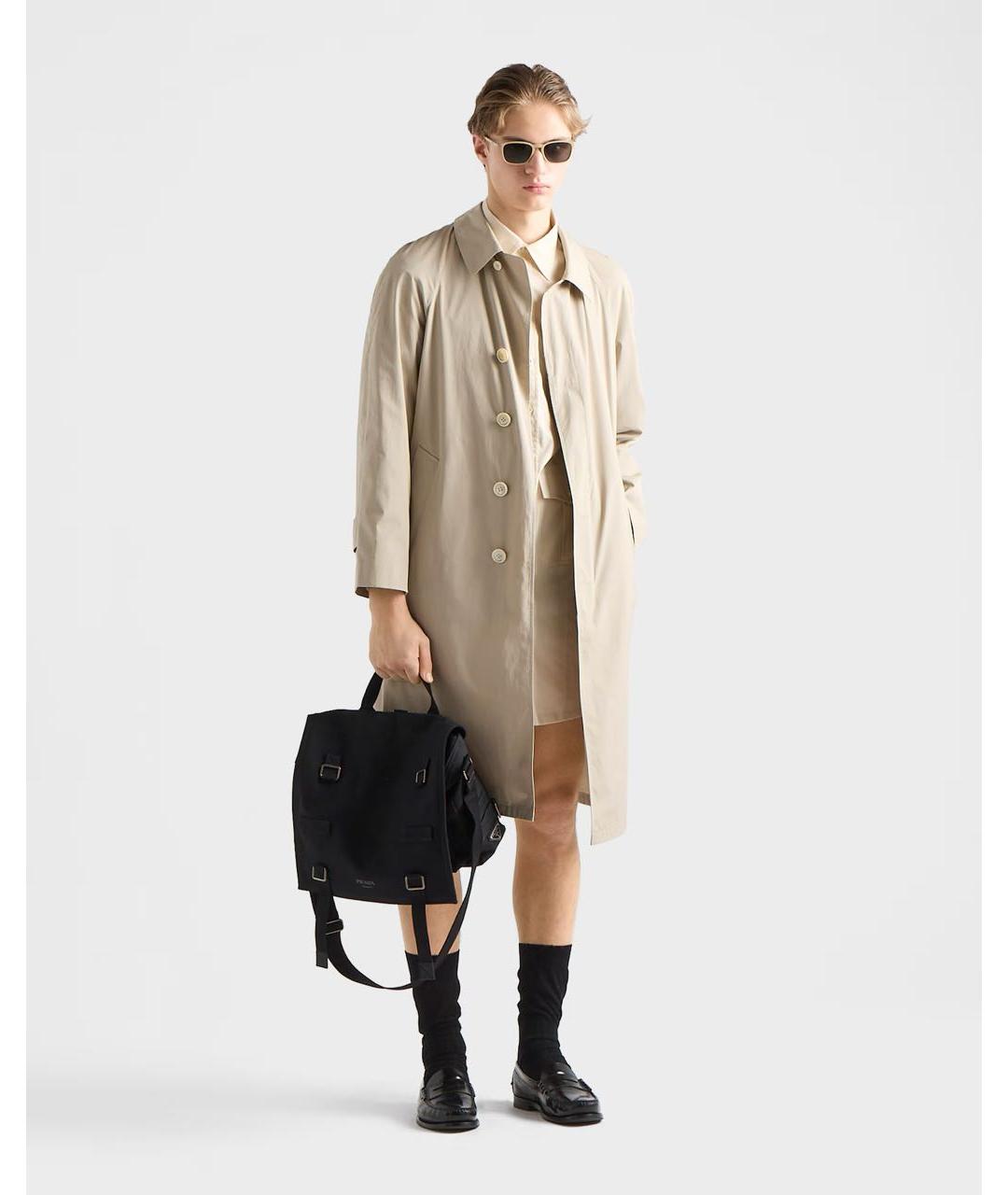 PRADA Черная сумка на плечо из канвы, фото 2