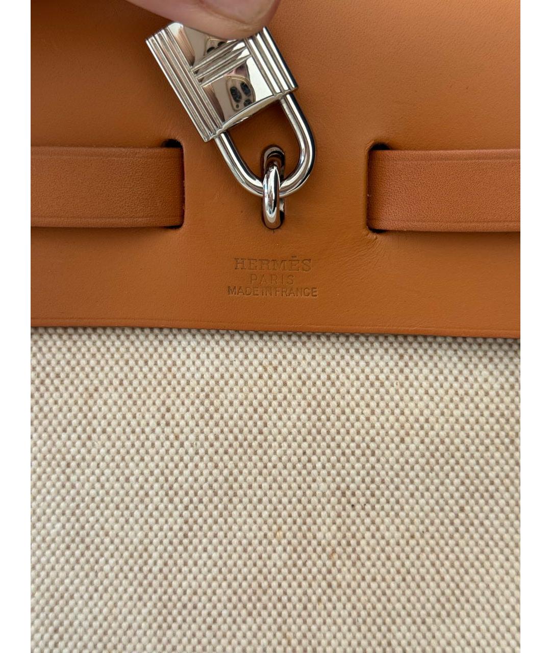 HERMES Бежевая кожаная сумка через плечо, фото 5