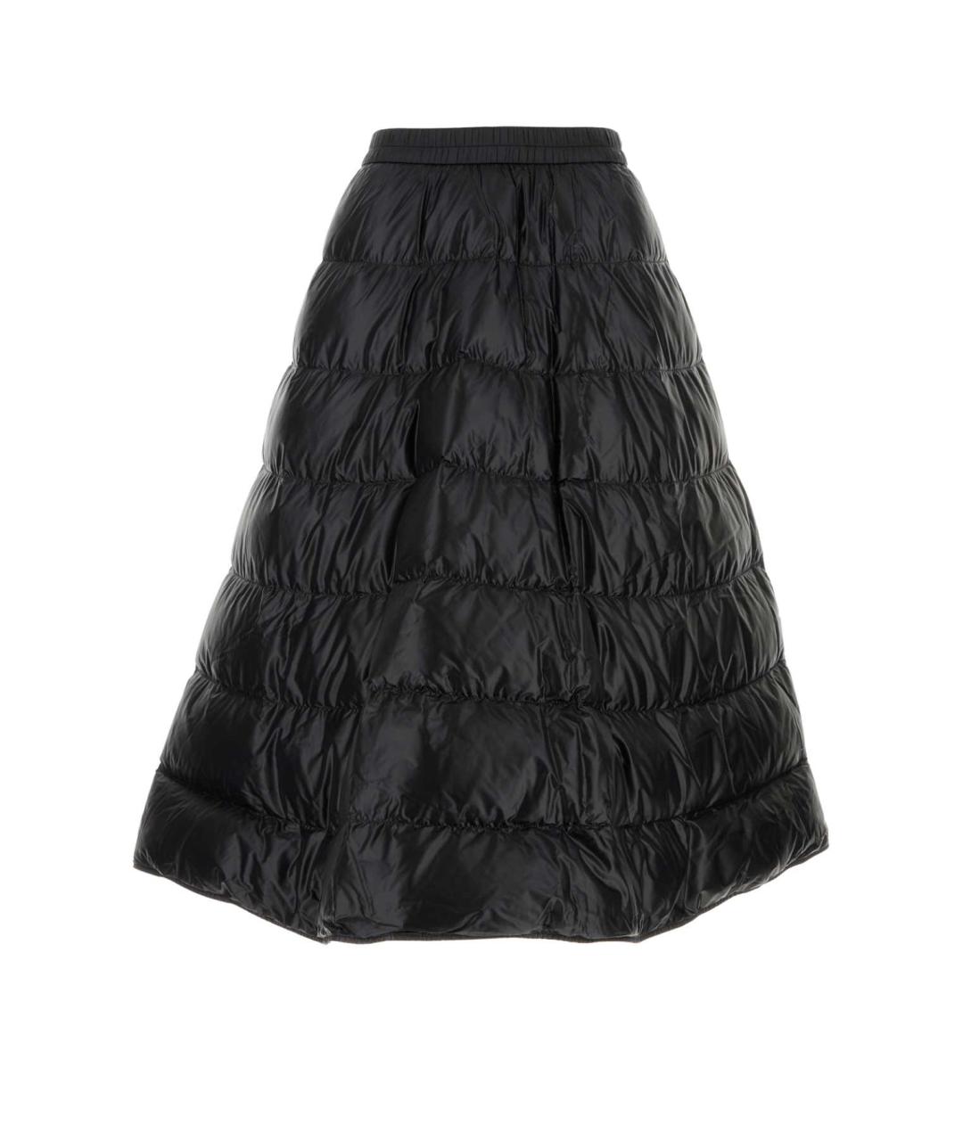 MONCLER Черная нейлоновая юбка миди, фото 3