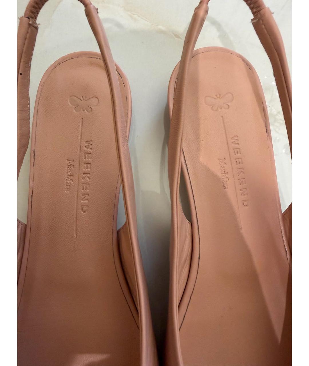 WEEKEND MAX MARA Розовые кожаные балетки, фото 3