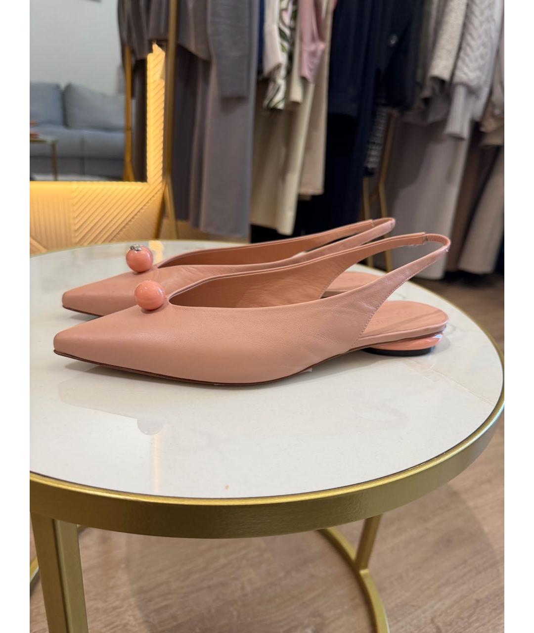 WEEKEND MAX MARA Розовые кожаные балетки, фото 9