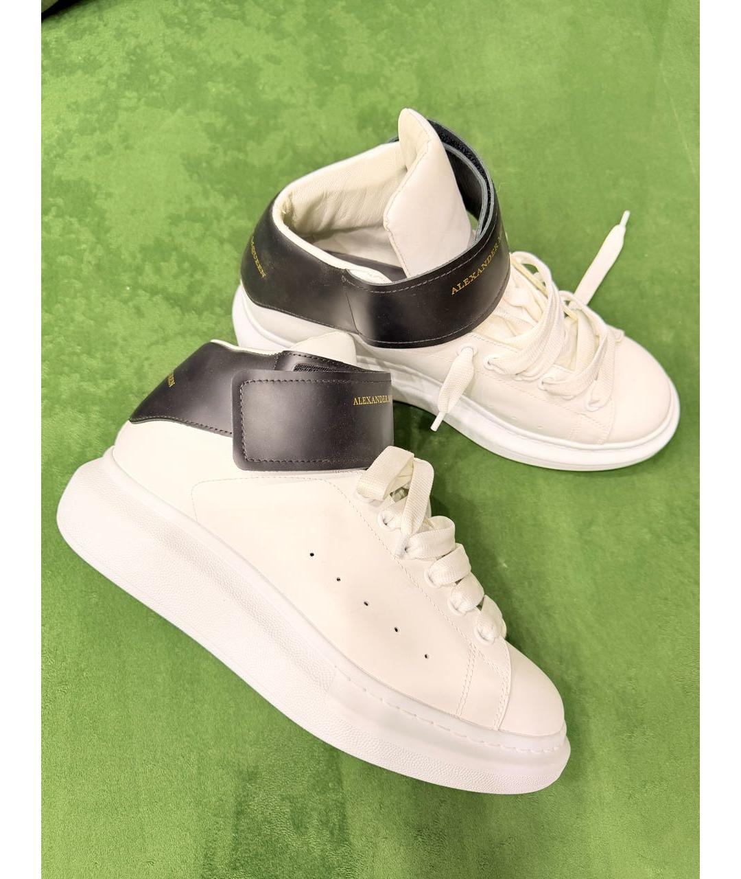 ALEXANDER MCQUEEN Белые кожаные высокие кроссовки / кеды, фото 4