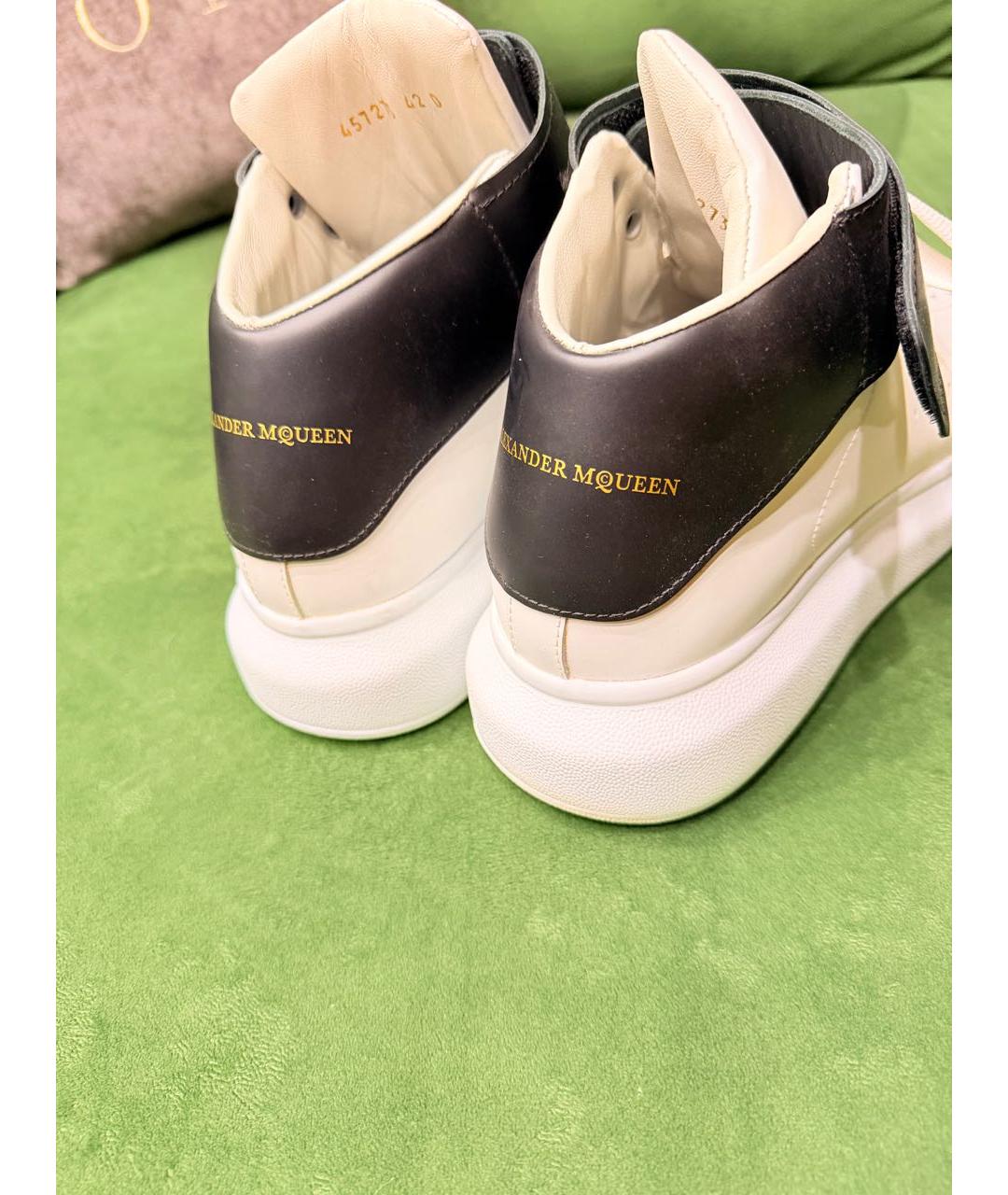 ALEXANDER MCQUEEN Белые кожаные высокие кроссовки / кеды, фото 3