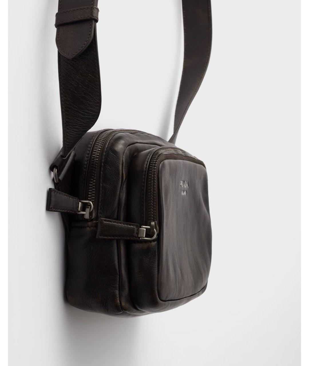 PRADA Коричневая кожаная сумка на плечо, фото 6