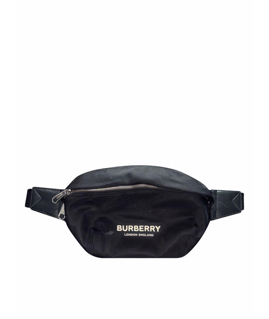 BURBERRY Черная нейлоновая поясная сумка, фото 1