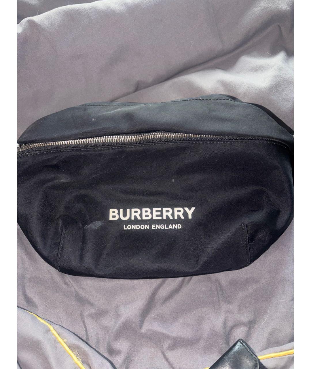 BURBERRY Черная нейлоновая поясная сумка, фото 2