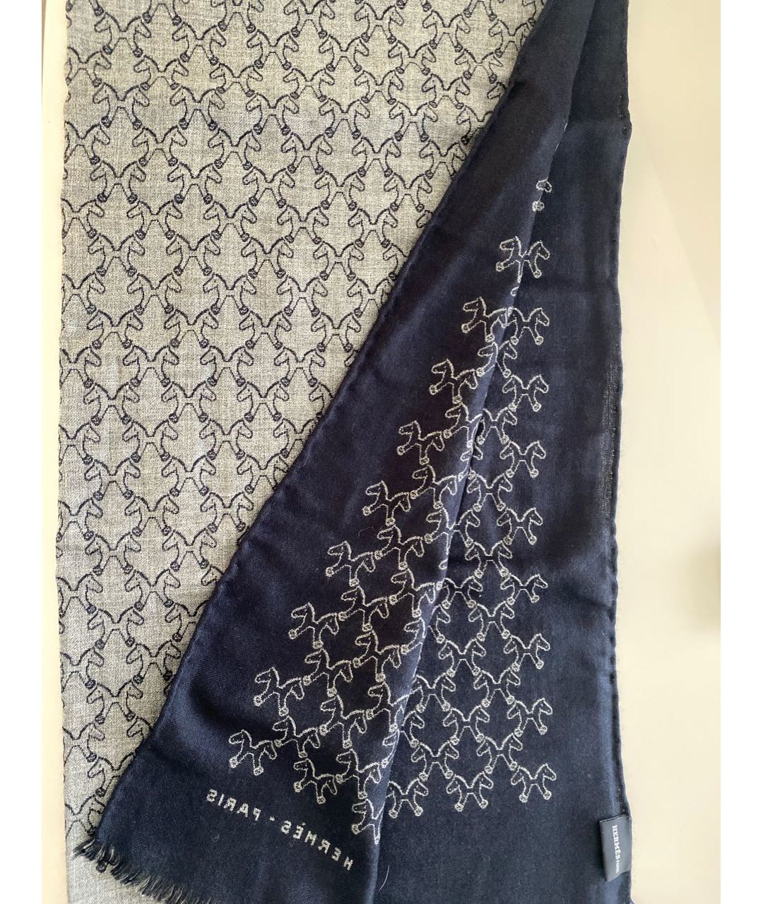 HERMES PRE-OWNED Синий кашемировый шарф, фото 3